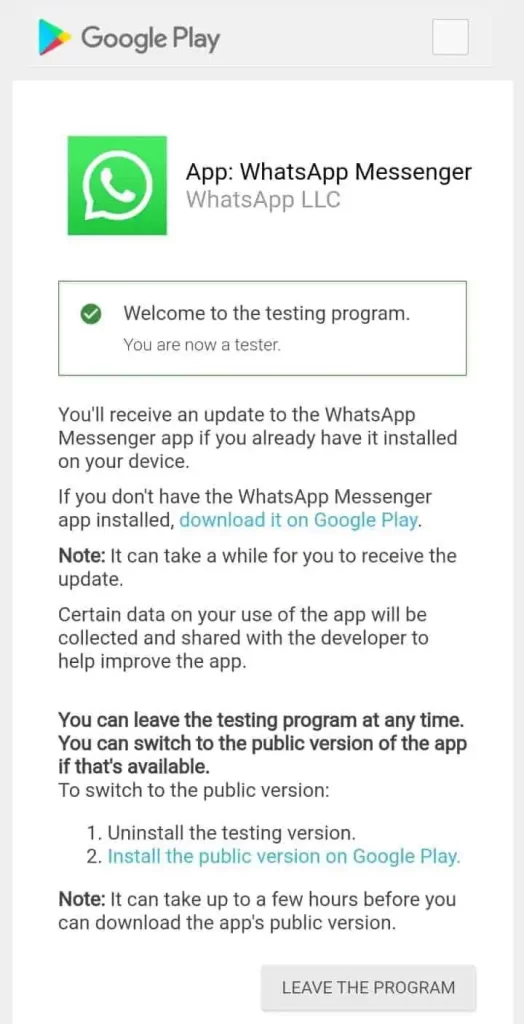 Join the WhatsApp Beta Program
