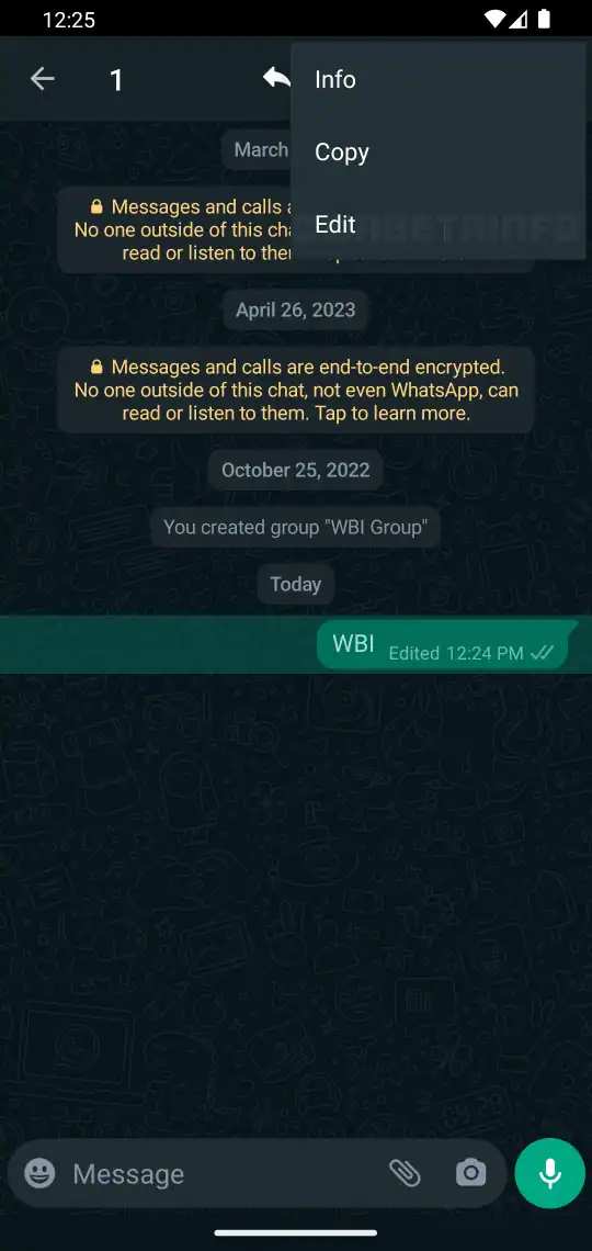 Long press on the text message > Tap on Edit