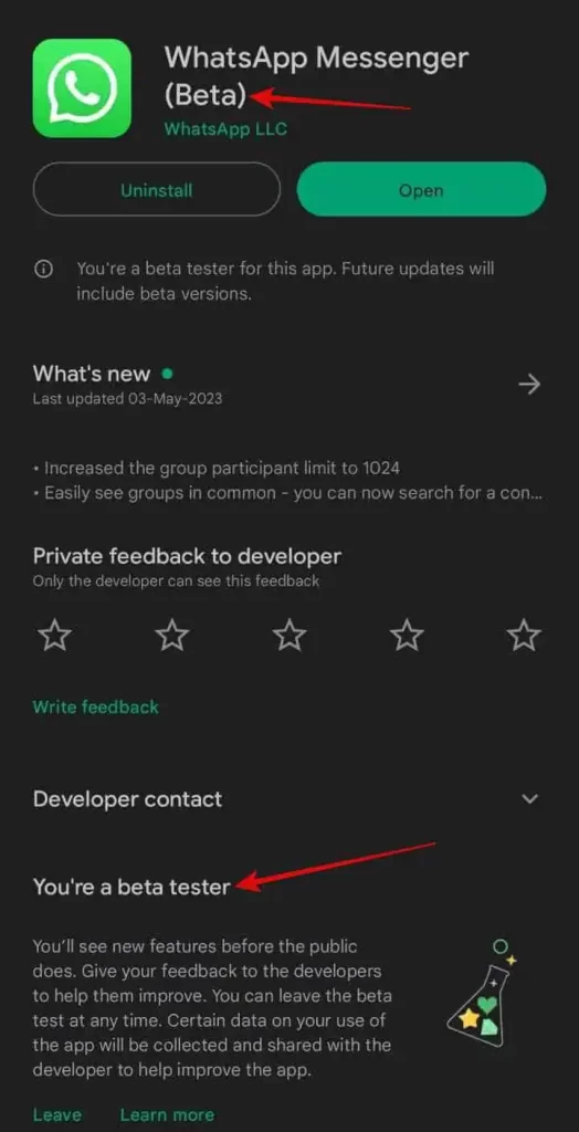 WhatsApp Beta Joined